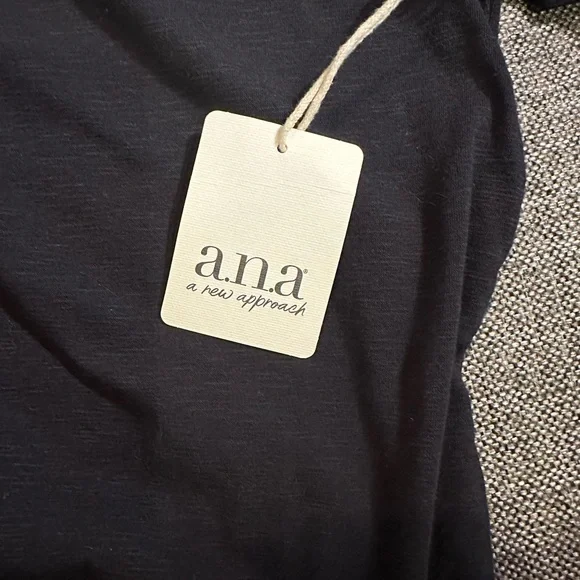 a.n.a Black Side Slit Dress XXL NWT Stretch Cotton - Picture 10 of 12
